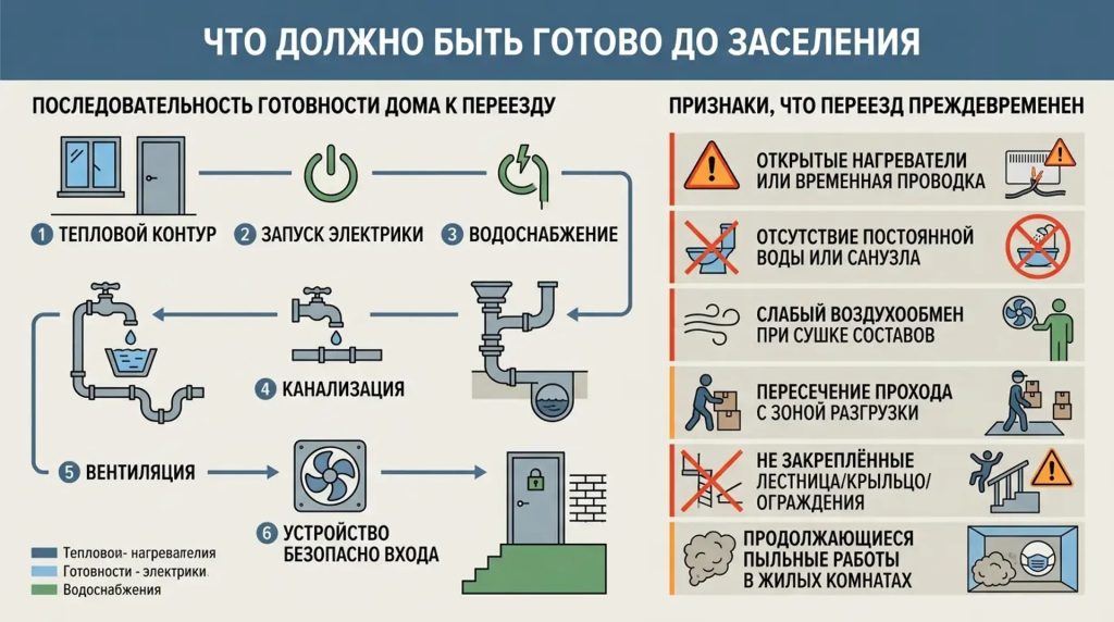 Что должно быть готово до заселения